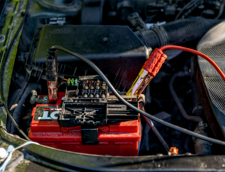Inspecting car battery charger